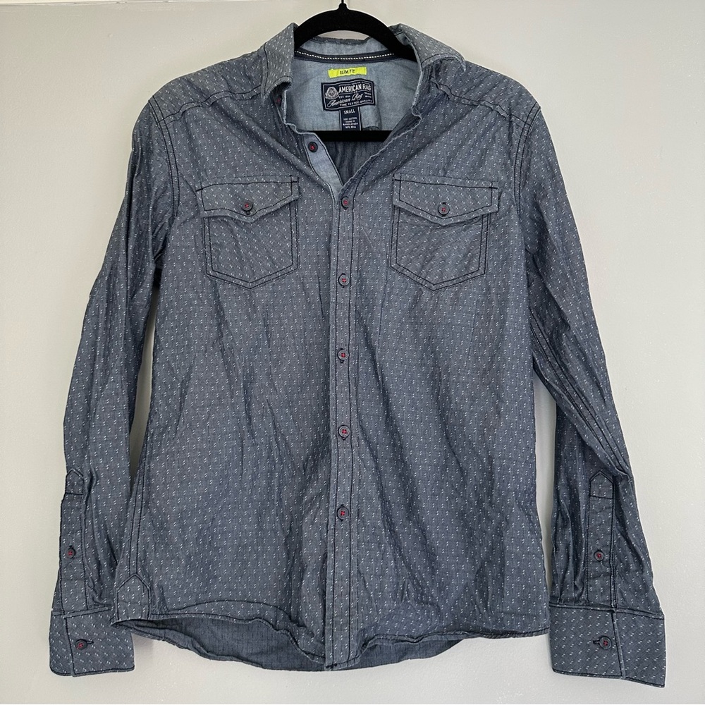 American Rag denim small button down shirt size small
